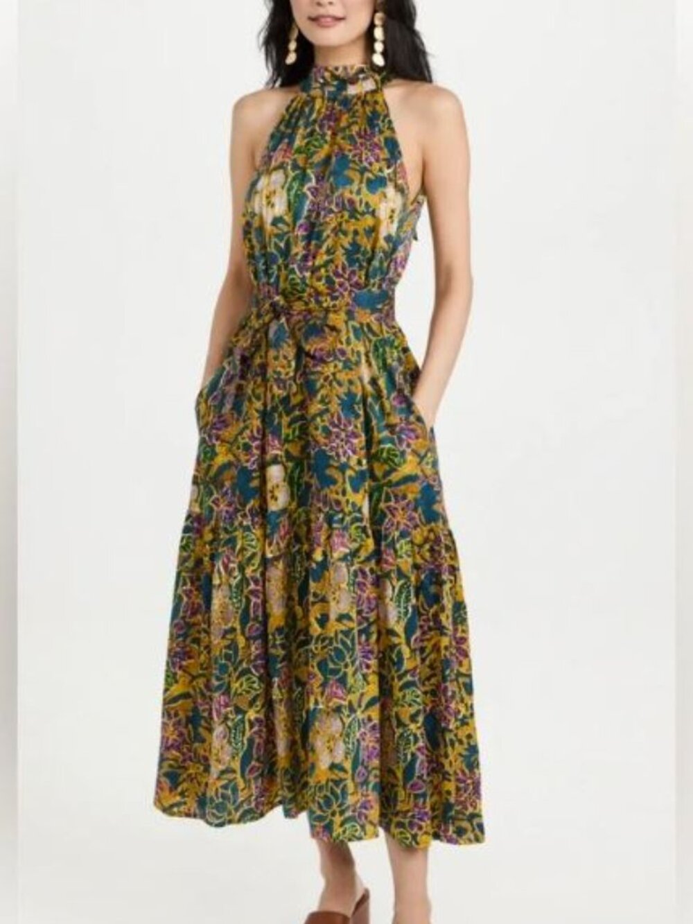 Cleobella Luella Ankle Dress (Teal Floral) XL